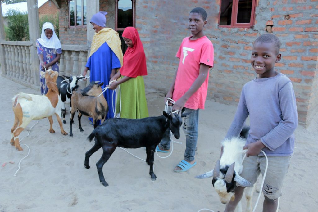 Family receives goats start-up goat plan